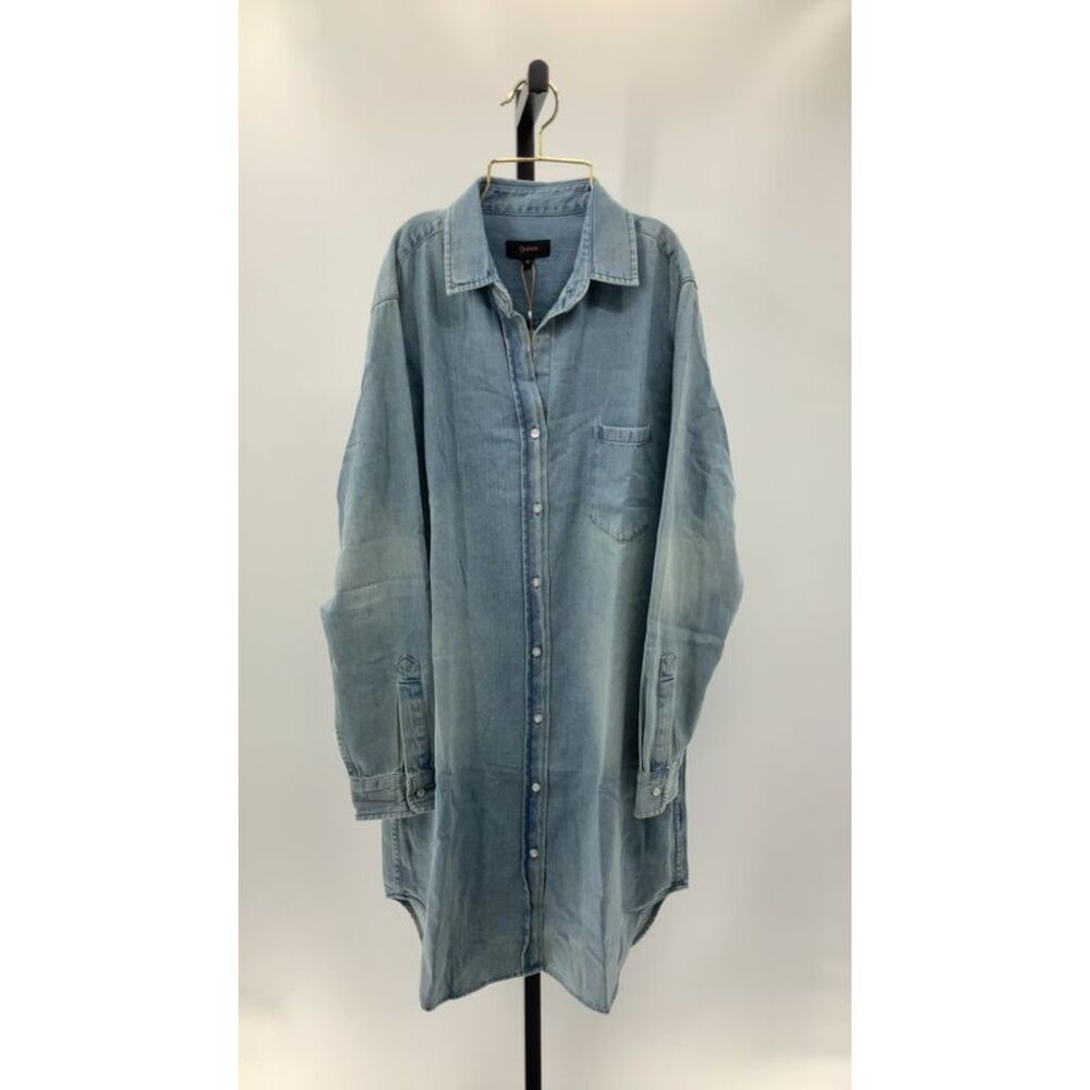 Quince Light Blue Denim Shirt Dress